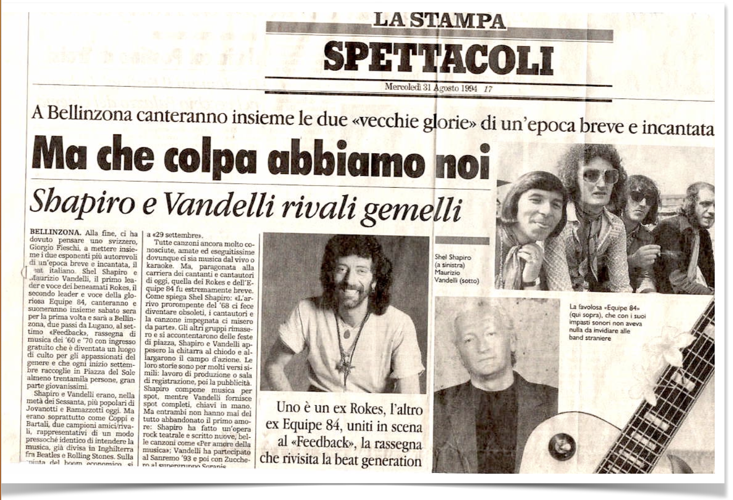 DALLA "YOU PRODUCTIONS" A "FEEDBACK"