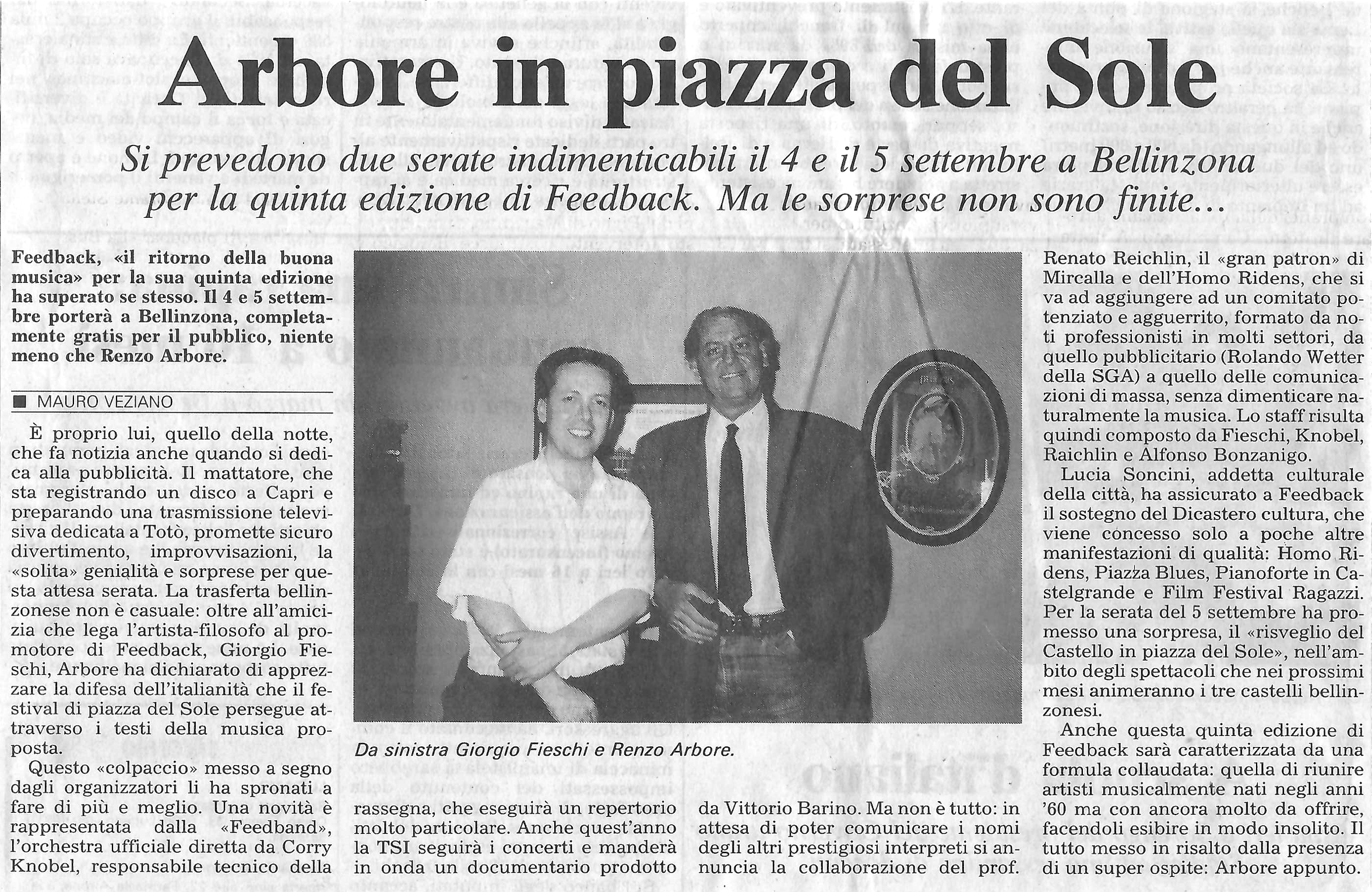 DALLA "YOU PRODUCTIONS" A "FEEDBACK"